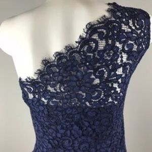 Shoshanna Evie One-Shoulder Floral Lace Cocktail